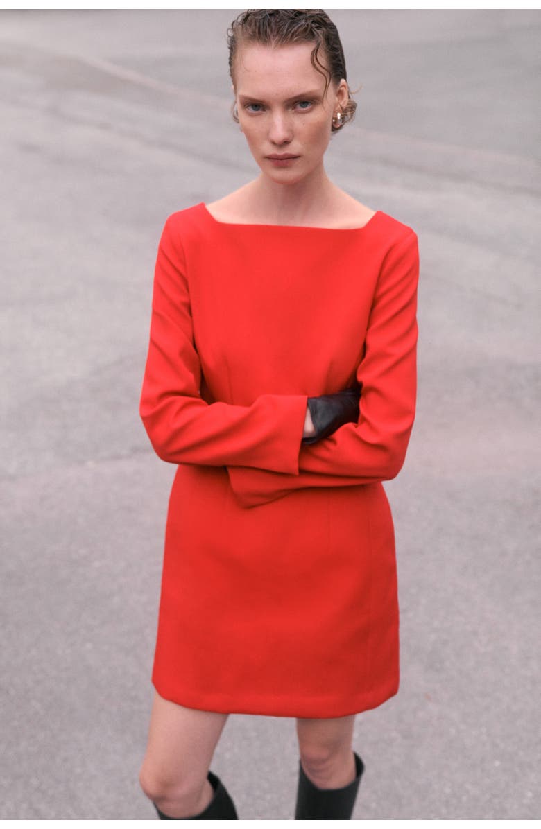 H&M Hourglass Dress, Alternate, color, Red