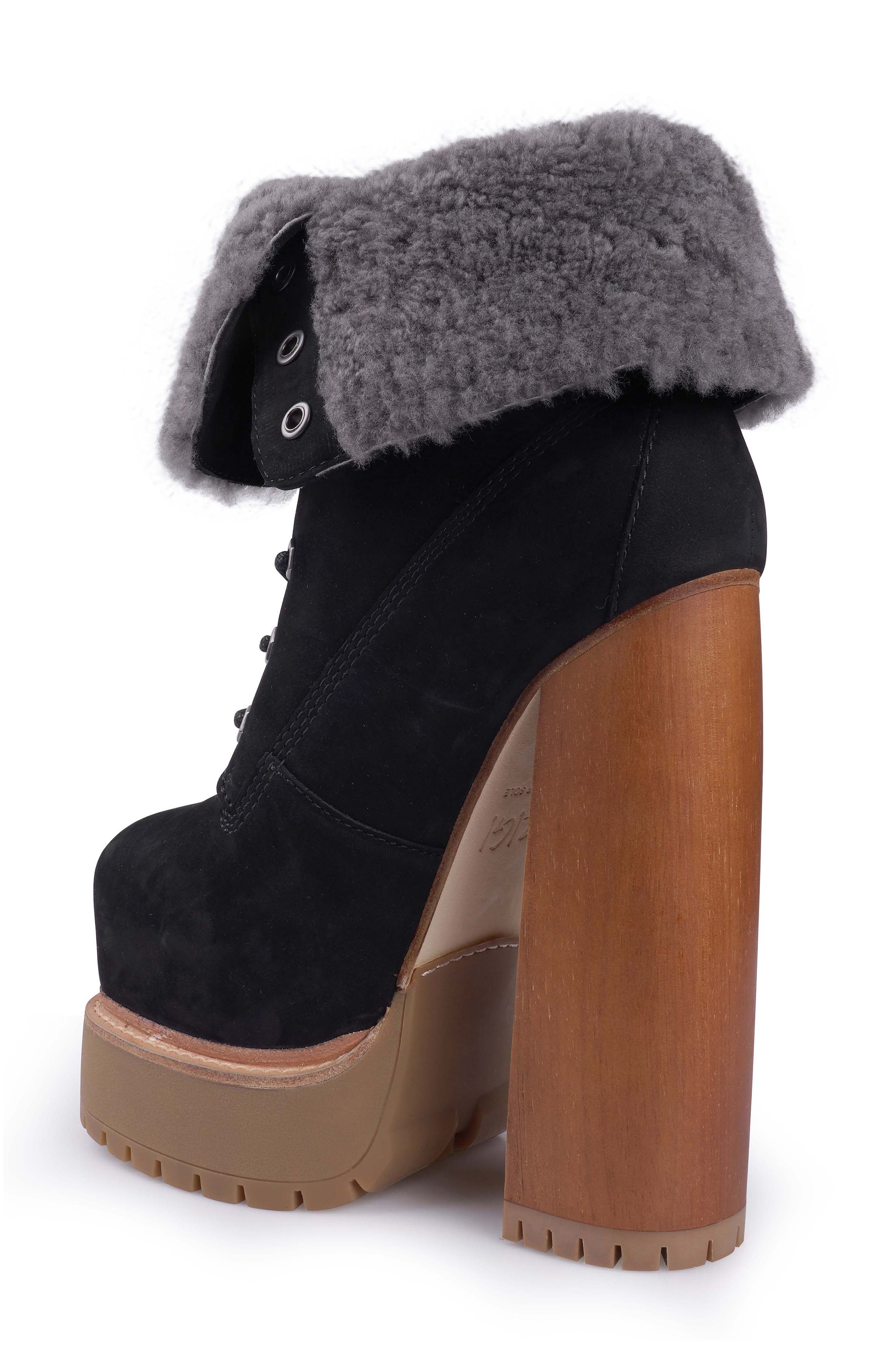 ZIGI Aden Faux Shearling Lined Platform Bootie, Alternate, color, 
