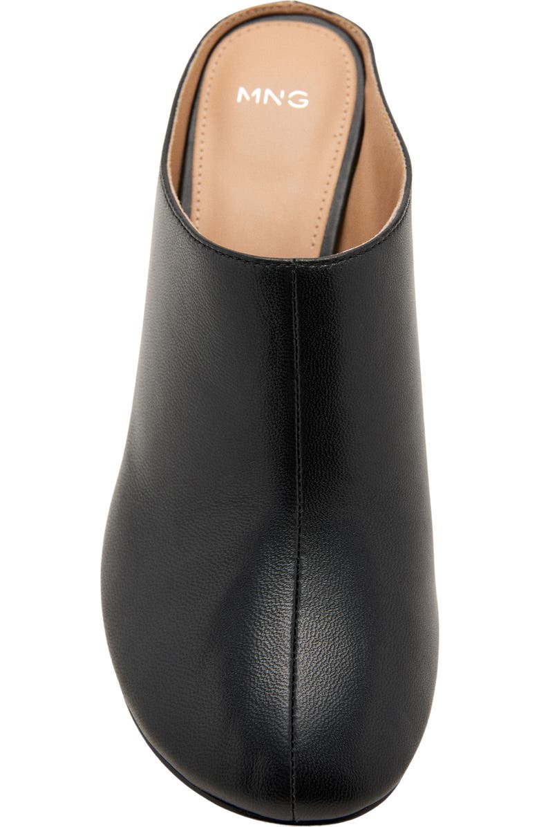 MANGO Leather Clog, Alternate, color, Black