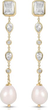 Ettika Gleaming Cubic Zirconia Linear Earrings