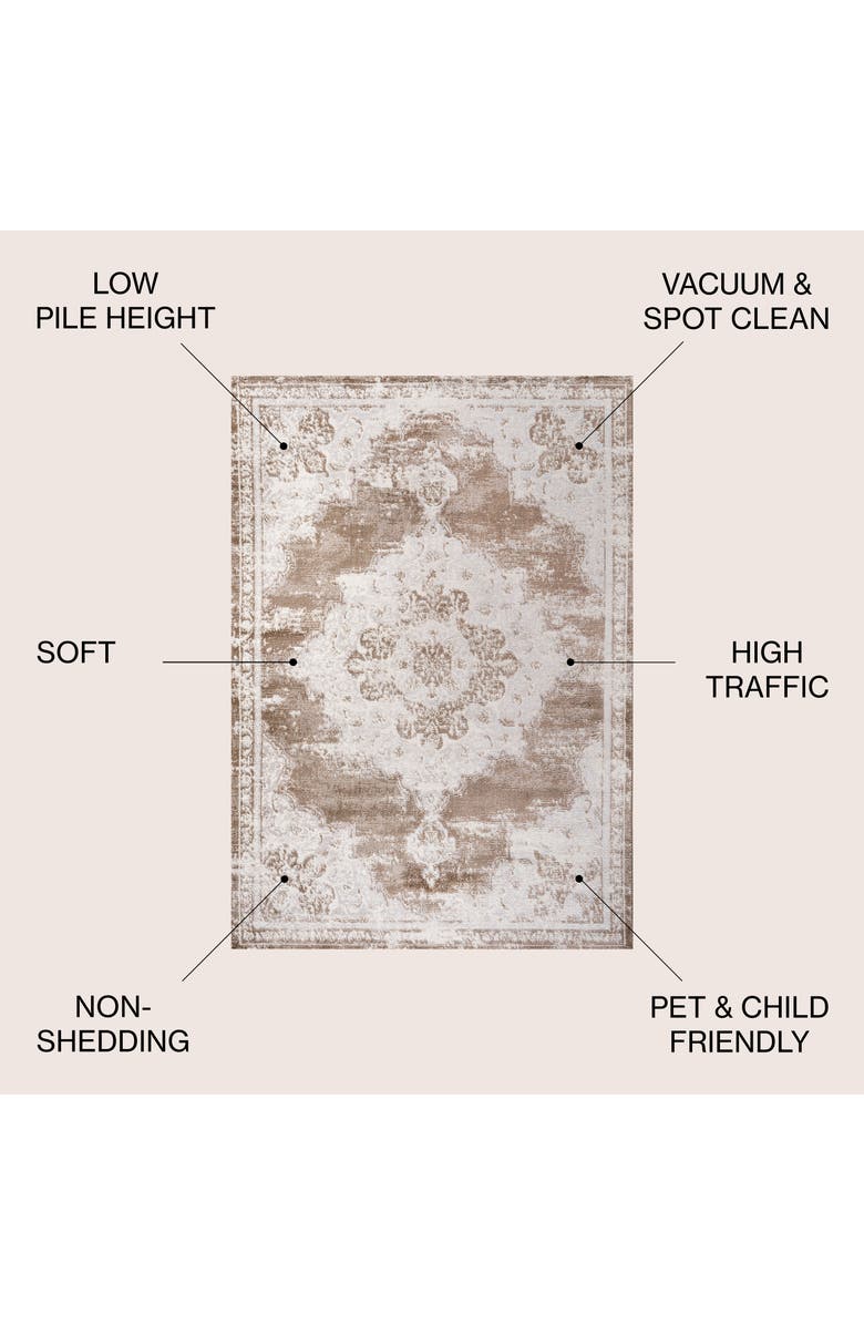 JONATHAN Y Alhambra Ornate Medallion Modern Area Rug, Alternate, color, Brown/Cream