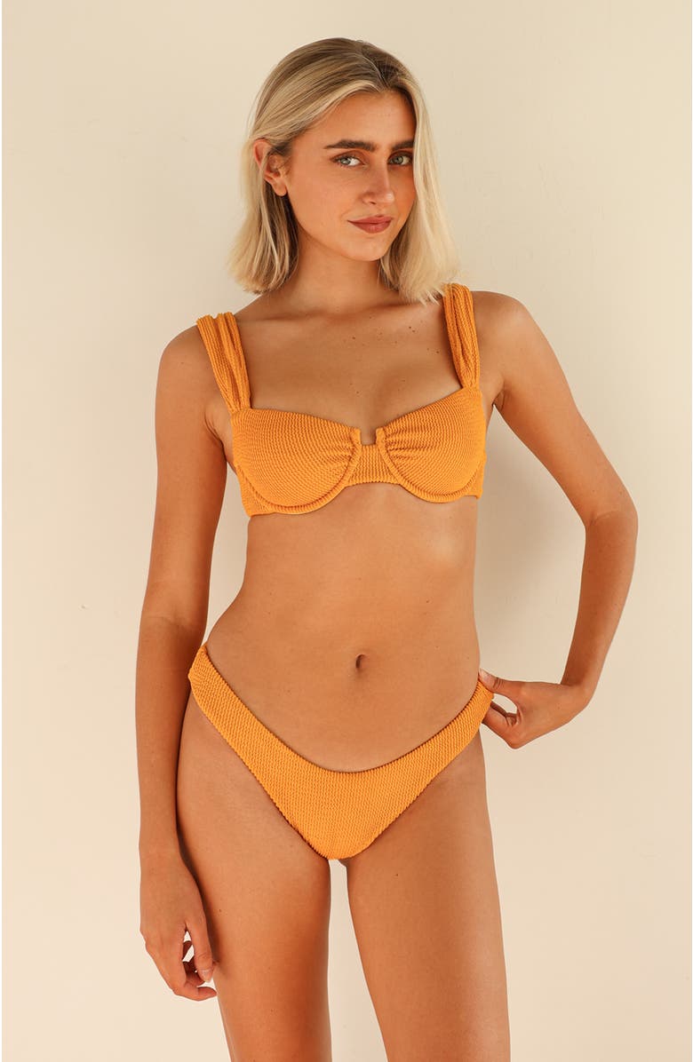 Dippin Daisys Verona Underwire Bikini Top, Alternate, color, Golden Glow