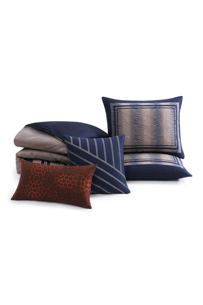 Animal Print Reversible 5-Piece Comforter Set, Main, color, NAVY