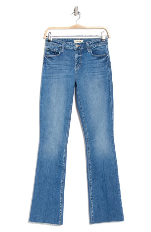 L Agence L'agence Sneeki Low Rise Raw Hem Straight Leg Jeans In Blue