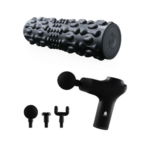Deep Tissue Recovery Bundle - 3-Speed Massage Gun + FlexiPulse 5-Speed Vibrating Foam Roller
