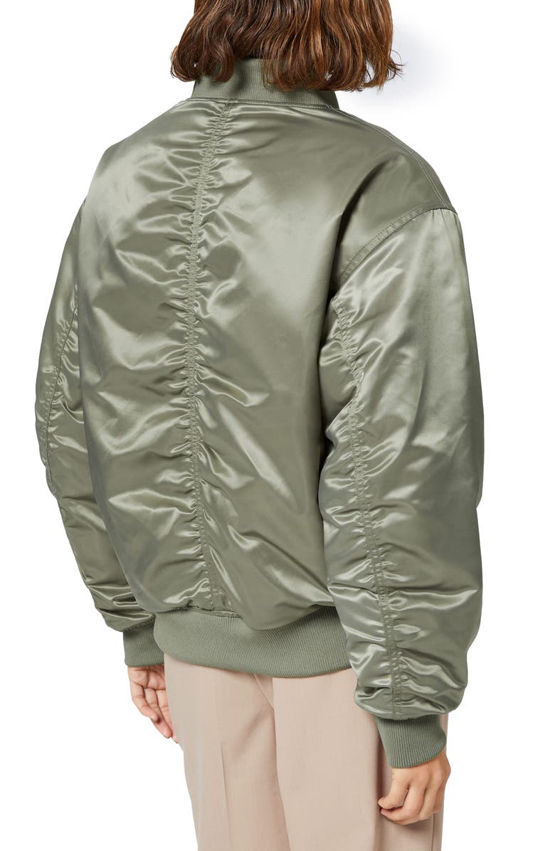 & Other Stories Ruched Satin Bomber Jacket, Alternate, color, 