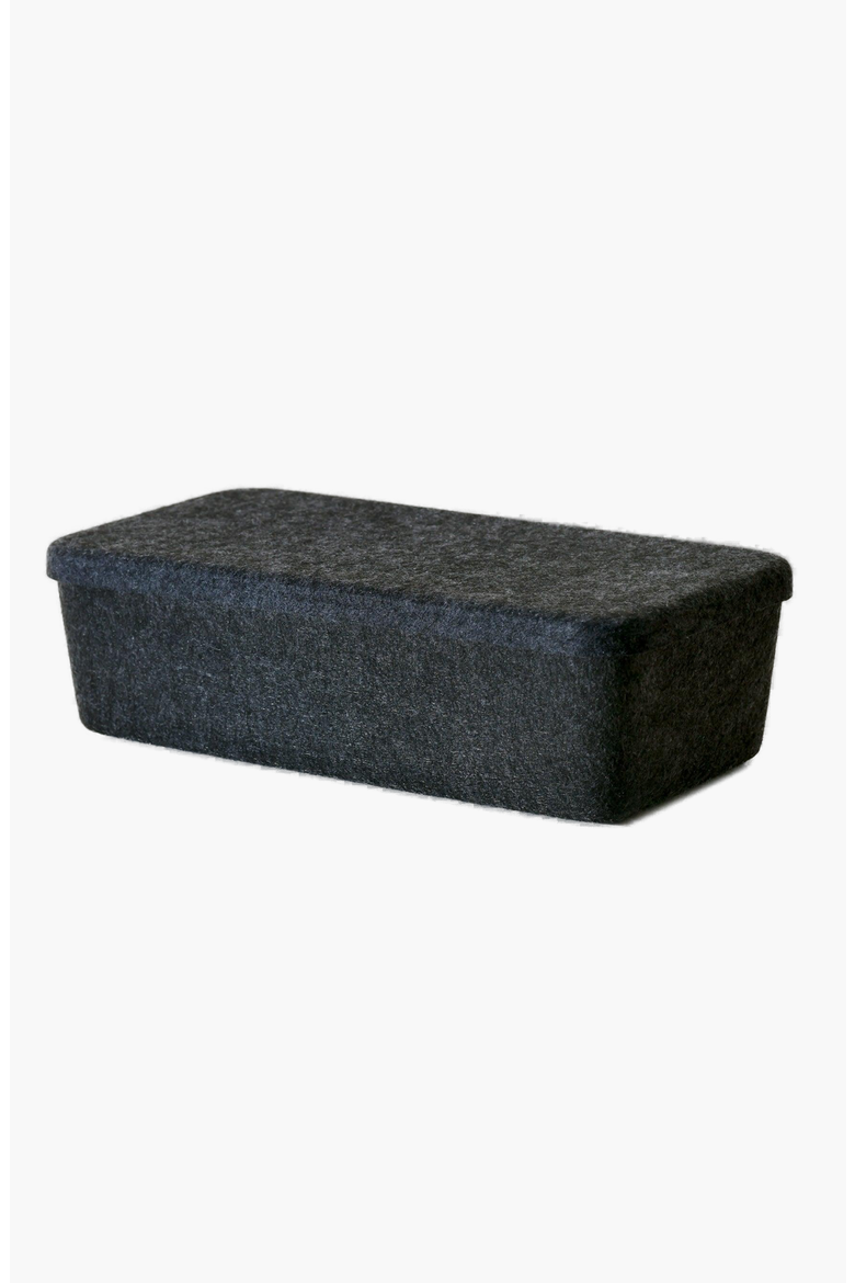 The Sculpted Bin - Long with Lid, Main, color, Carbon - Set of 3