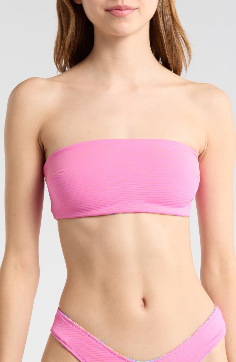 Rip Curl Malibu Cover Bandeau Swim Top, Alternate, color, Blue