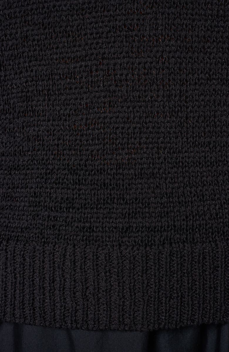 Donna Karan New York Sleeveless Polo Sweater, Alternate, color, Black