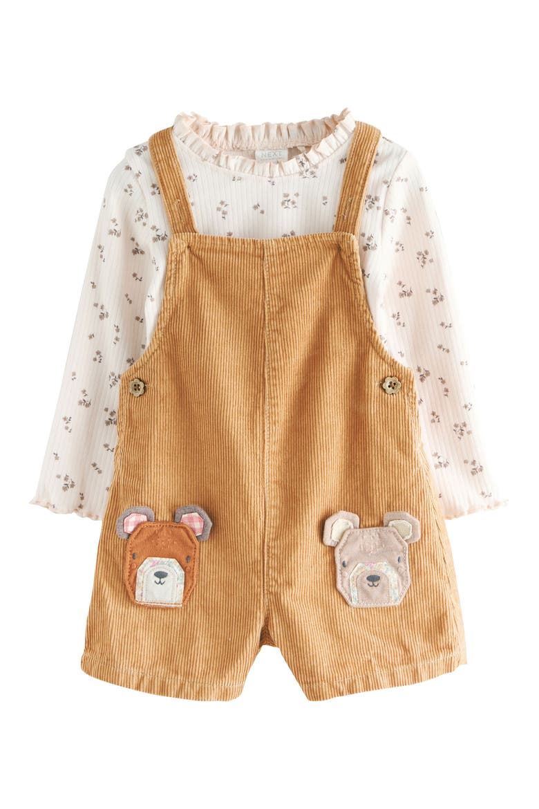 Kids' Bear Corduroy Overalls, T-Shirt & Socks Set, Alternate, color, TAN