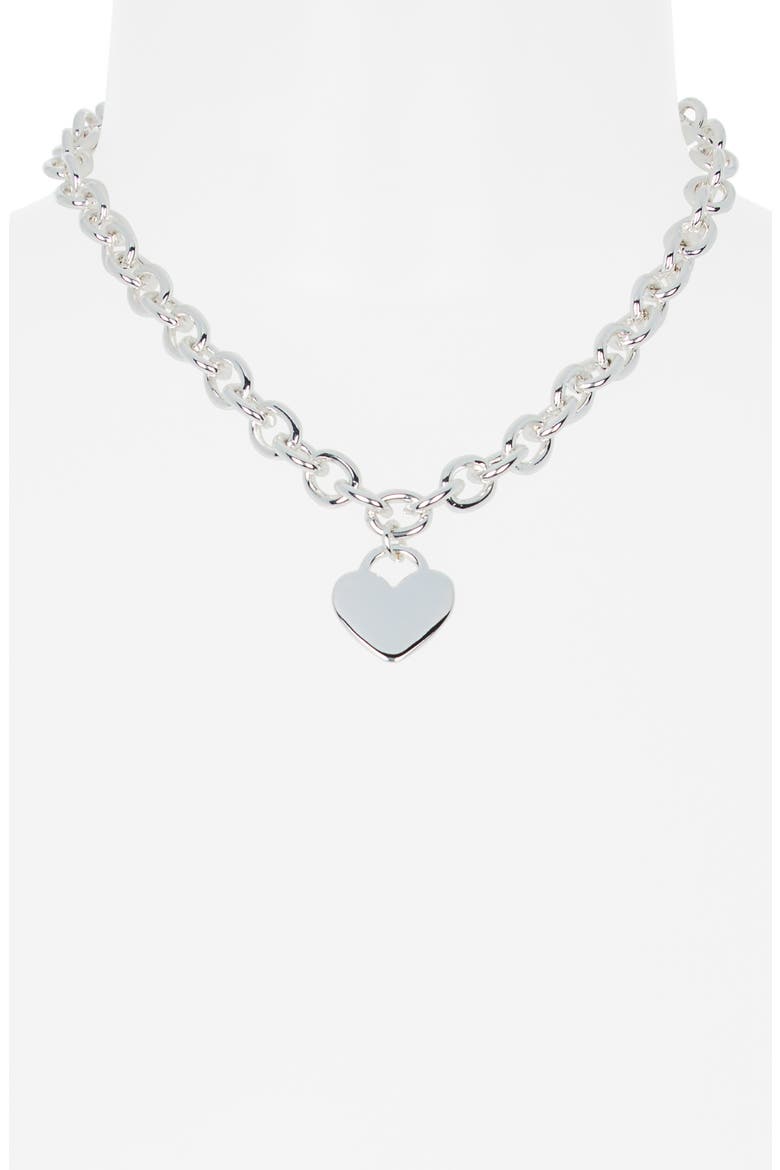 Heart Pendant Necklace, Alternate, color, SILVER