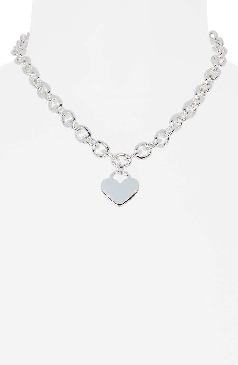 Leith Heart Pendant Necklace, Alternate, color, Silver