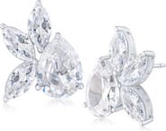 CZ by Kenneth Jay Lane Pear & Marquise Cut Cubic Zirconia Cluster Stud Earrings