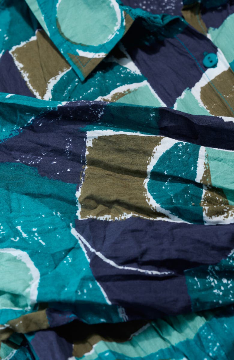 Seasalt Cornwall Larissa Floral Organic Cotton Button-Up Shirt, Alternate, color, Penwith Abstract Emulsion