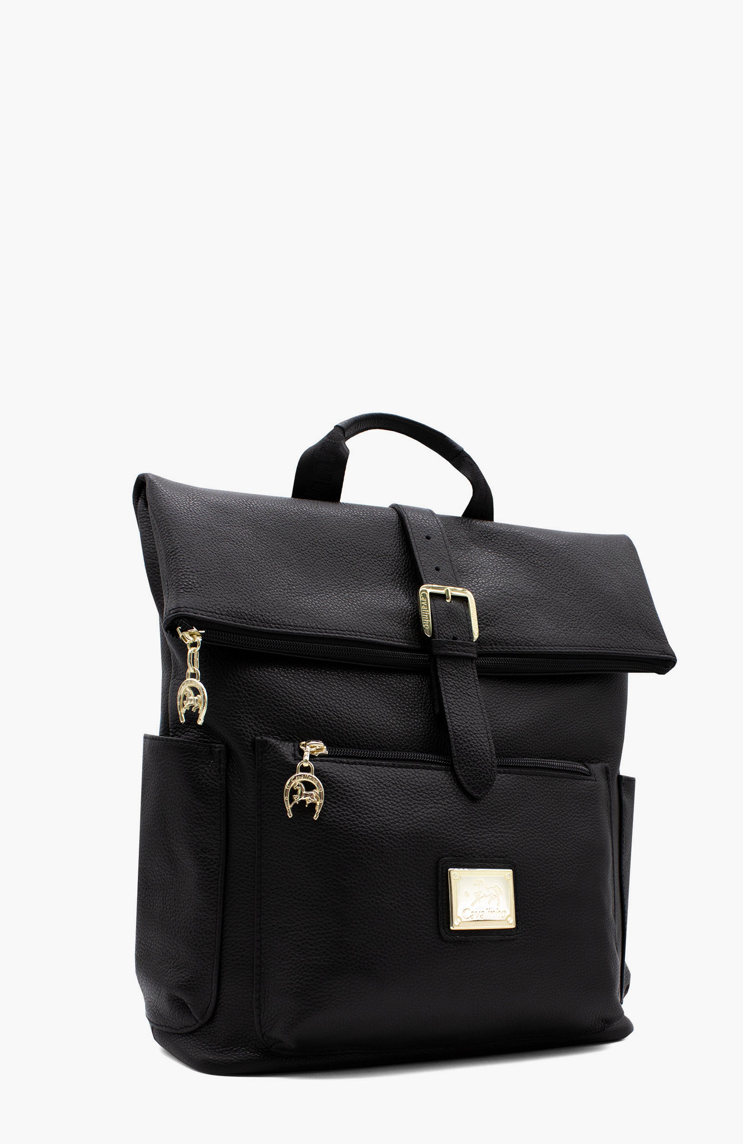 Muse 415 Pebbled Leather Backpack, Alternate, color, Black