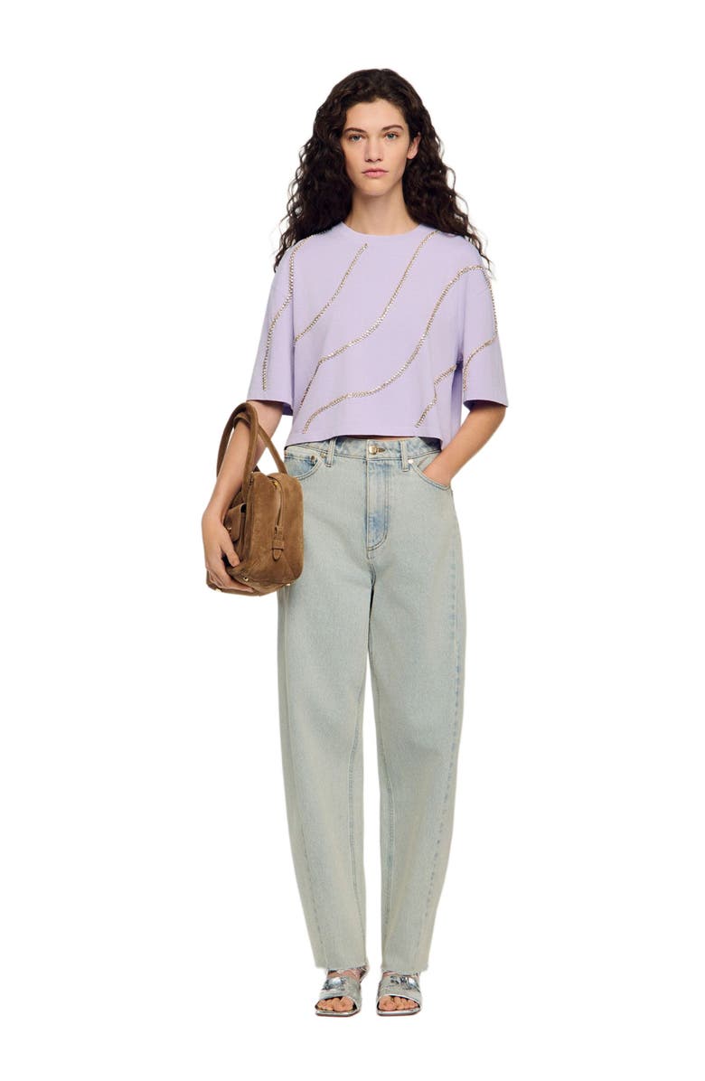 SANDRO Barrel jeans, Alternate, color, Light Bu Jean