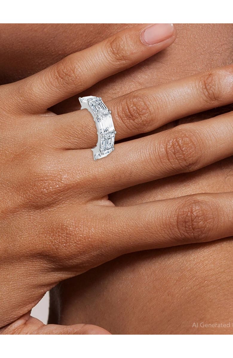 Bliss Diamond 5.10Ct Emerald Cut Diamond 5 Stone Wedding Anniversary Ring 14k Gold Lab Grown, Alternate, color,