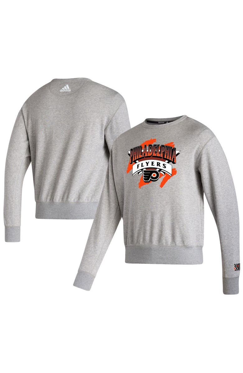 adidas Men's adidas Gray Philadelphia Flyers Reverse Retro 2.0 Vintage Pullover Sweatshirt, Alternate, color,