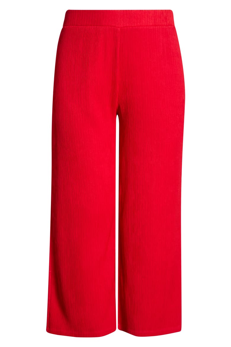 Crinkle Pull-On Ankle Wide Leg Pants, Alternate, color, BEGONIA RED