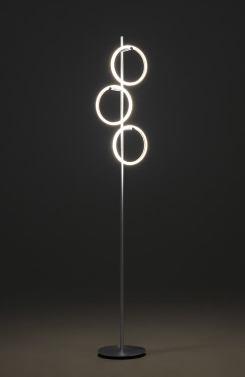 Brightech Saturn 66' Led Modern Ring Floor Lamp With Detachable Lights In Polished Silver