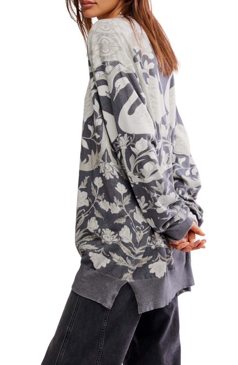 Free People Nouvelle Oversize Sweater, Alternate, color, Washed Black Combo