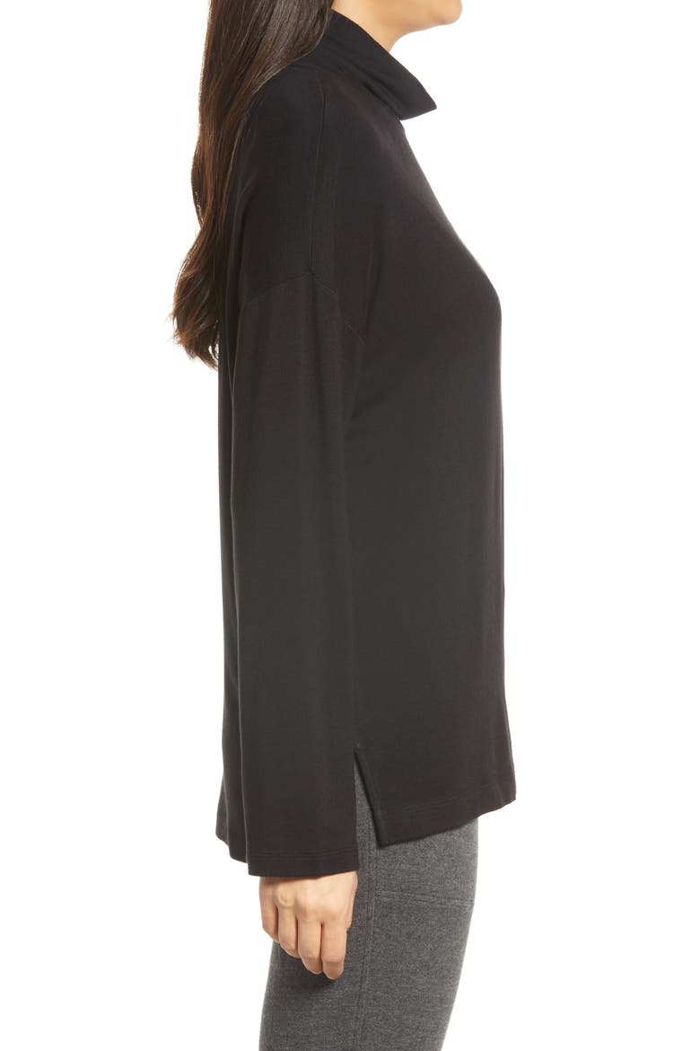 Signaturesoft Funnel Neck Sweatshirt, Alternate, color, BLACK