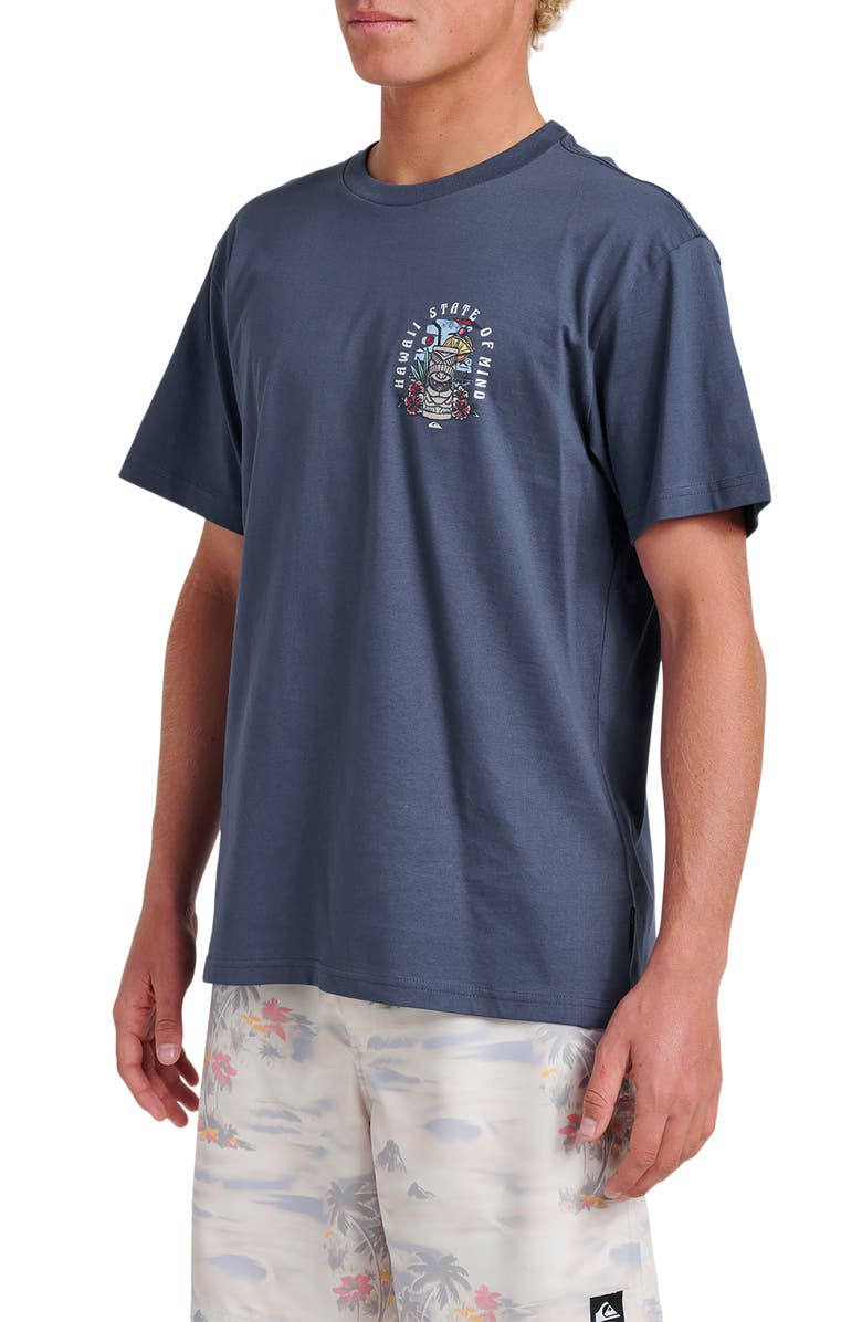 Quiksilver Hawaii Tiki Graphic T-Shirt, Alternate, color, Navy