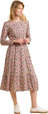 Brakeburn Abloom Long Sleeve Floral Midi Dress