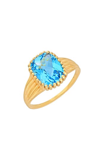 Ys Gems Swiss Blue Topaz Ring In Blue