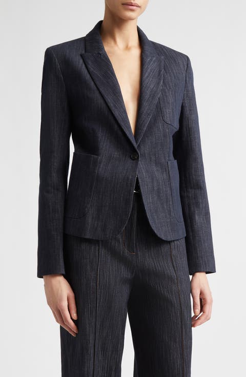 Mélange Cotton Stretch Denim Jacket