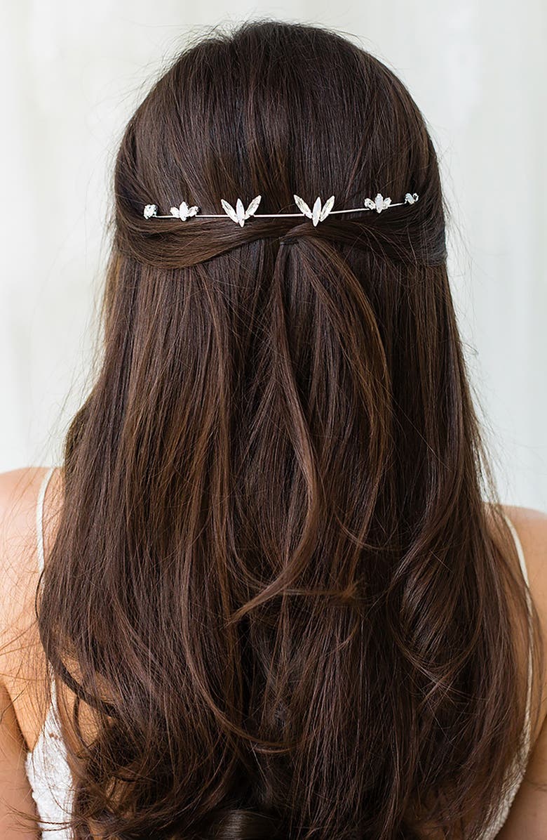 Brides & Hairpins Meara Austrian Crystal & Opal Halo Comb, Alternate, color, Silver