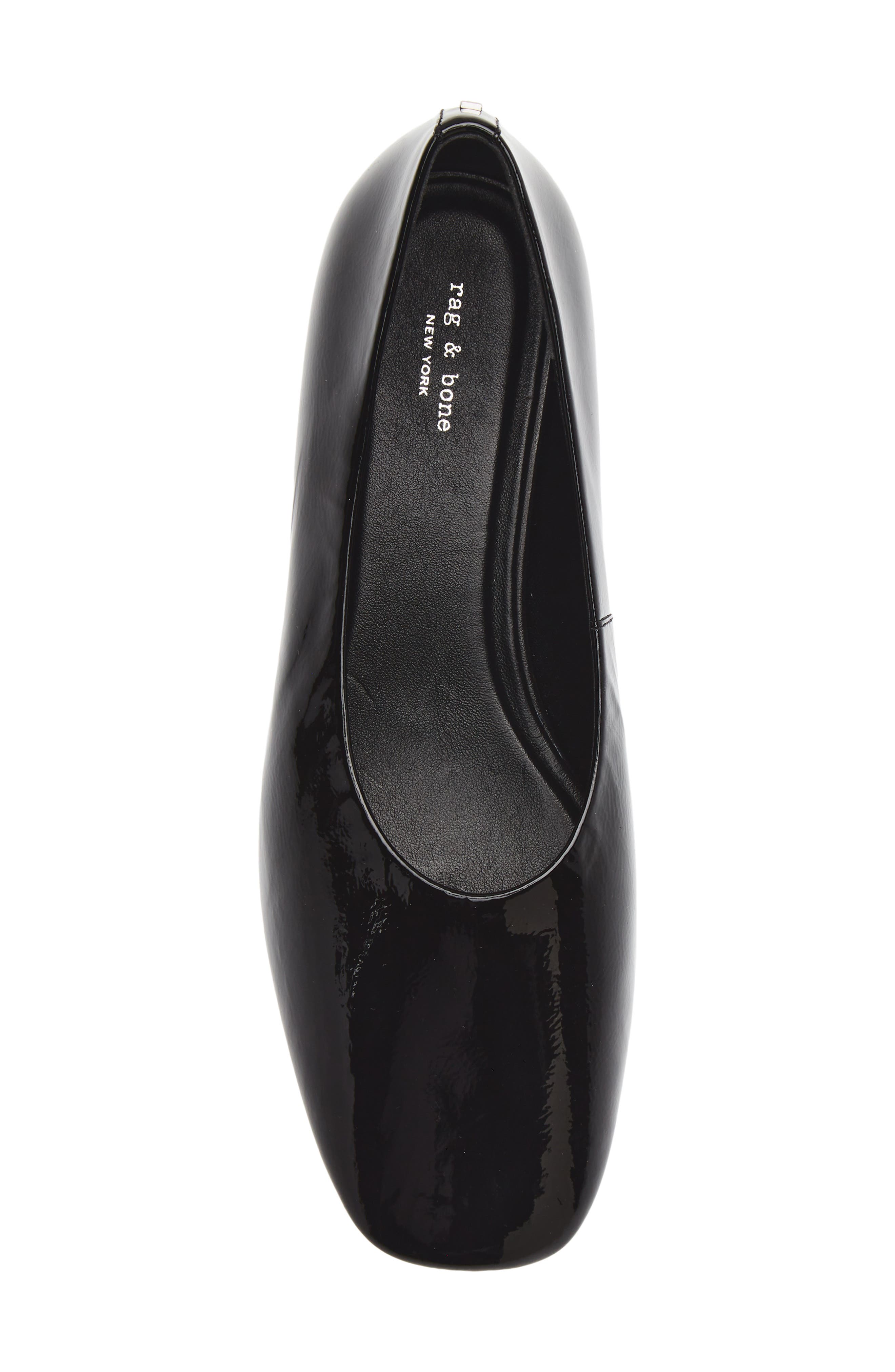 Poppi Heeled Ballet Leather Pump, Alternate, color, BLACK PT
