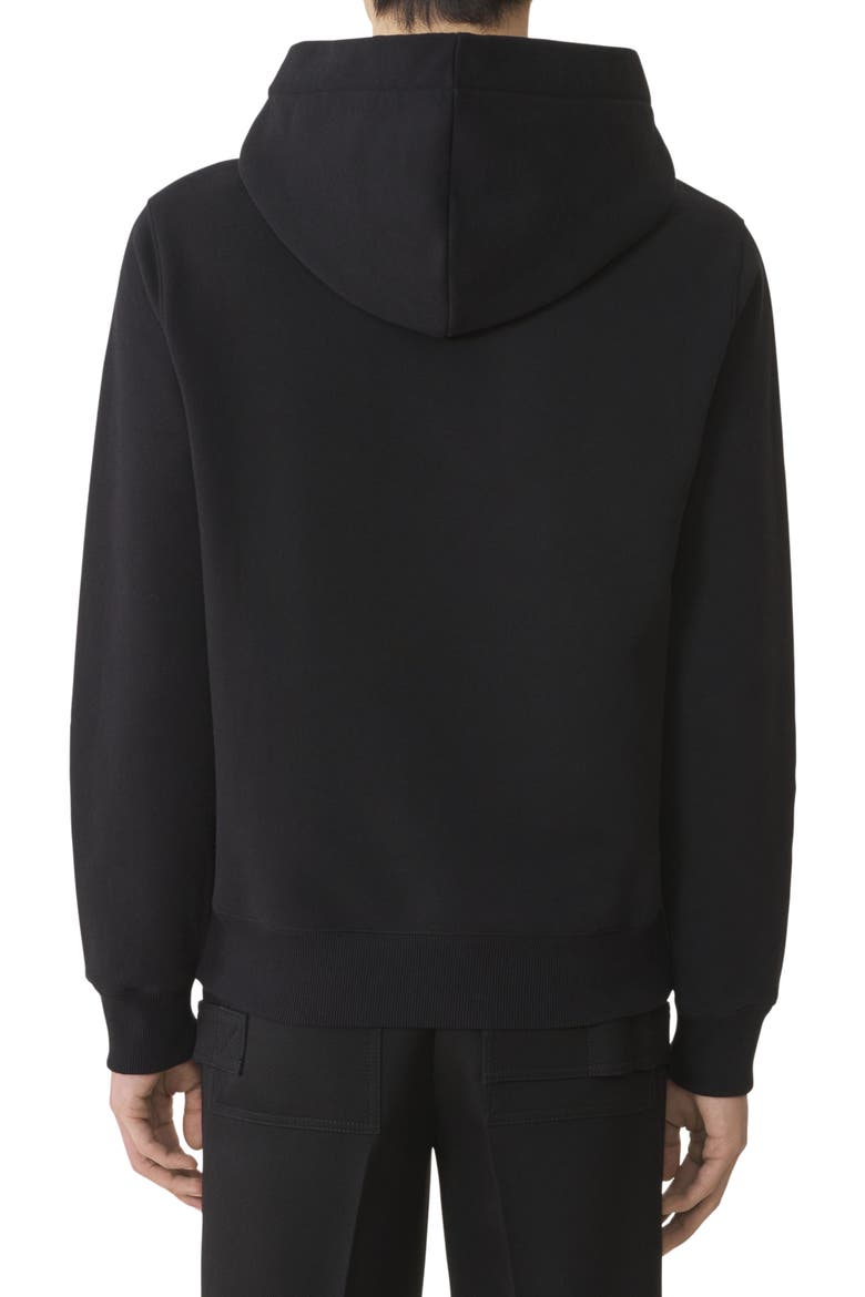 Embroidered Cotton Hoodie, Alternate, color, Black