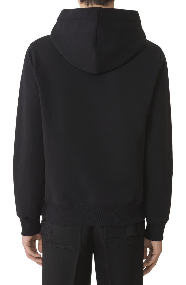 Lanvin Embroidered Cotton Hoodie, Alternate, color, Black