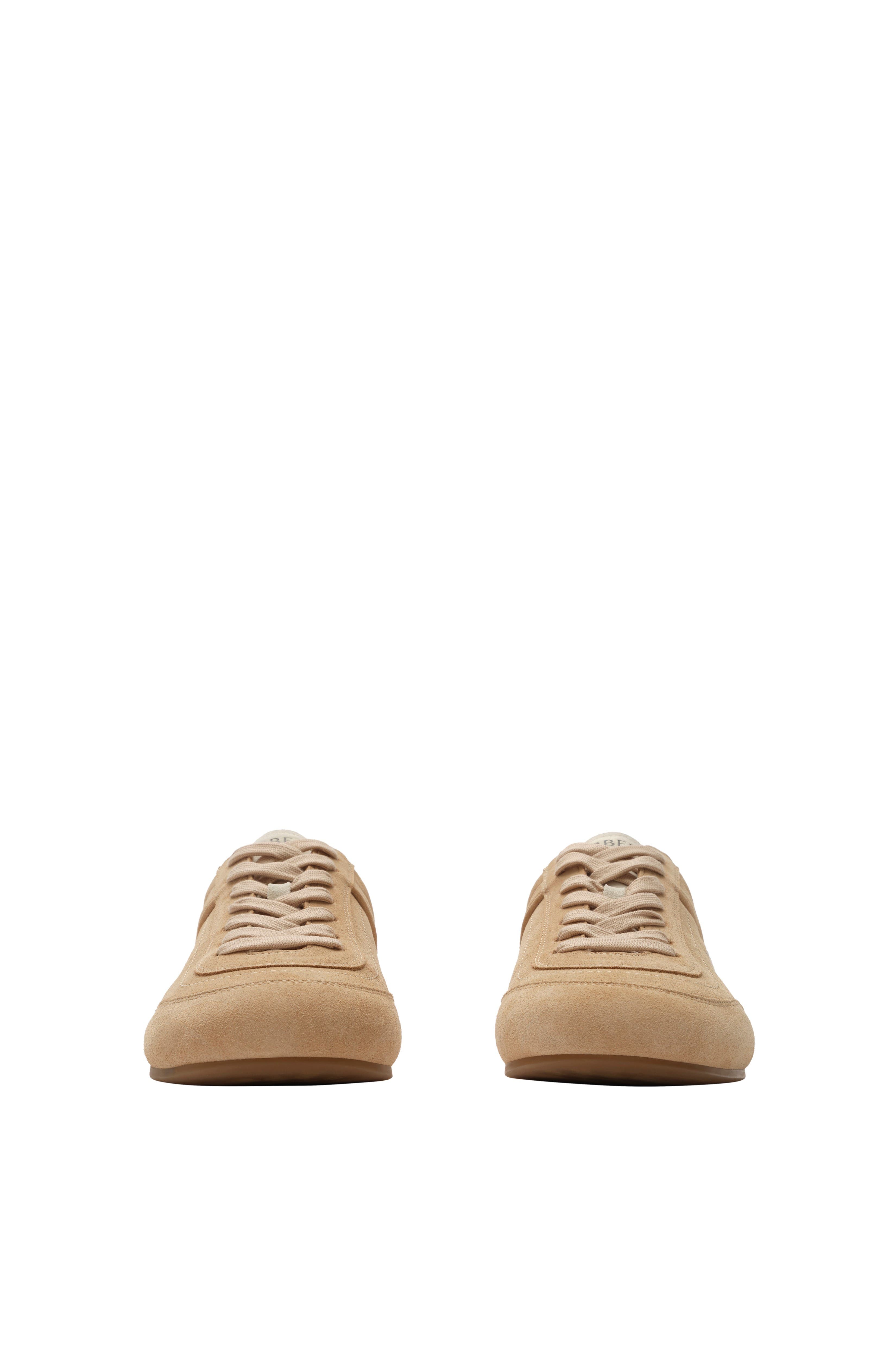 Burberry Suede Knight Runner Sneakers, Alternate, color, Flax/Dove Beige