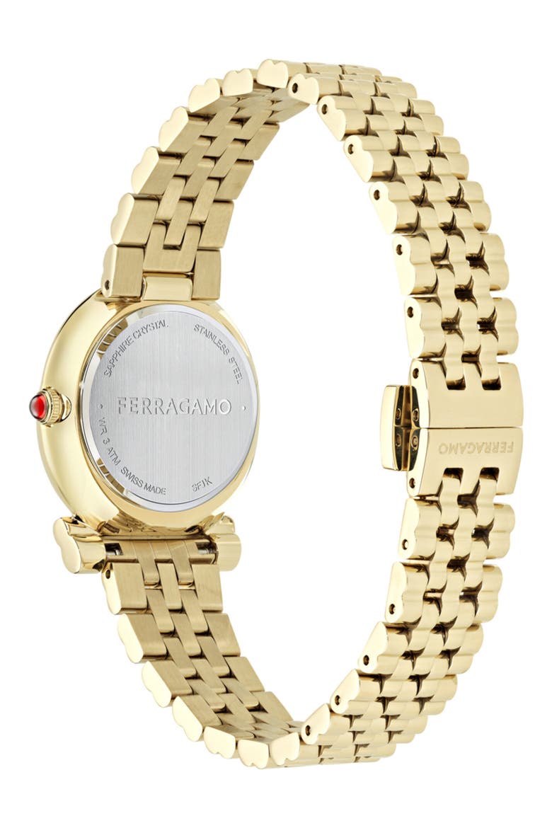 Gancini Twisted Bracelet Watch, 28mm, Alternate, color, IP YELLOW GOLD