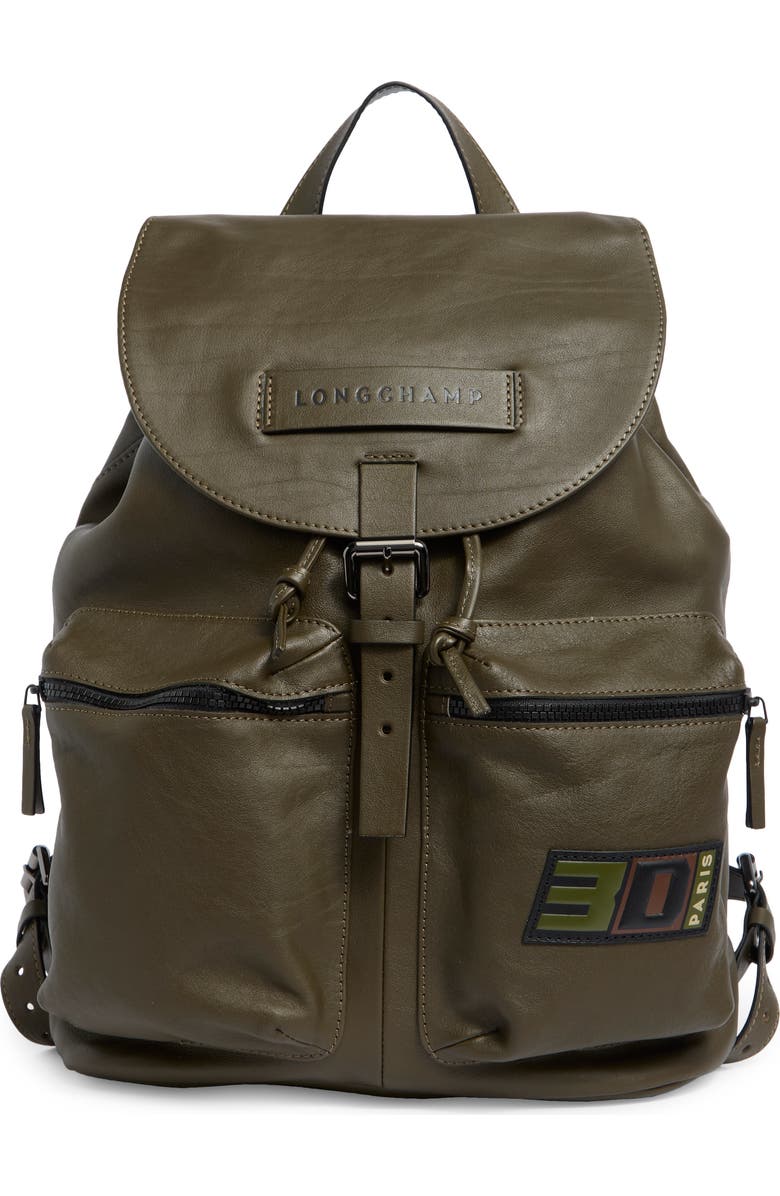 Longchamp Signature 3D Leather Backpack, Main, color, Terra