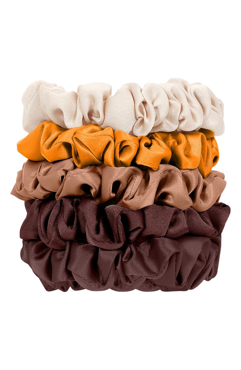 Kitsch 5-Pack Assorted Petite Satin Scrunchies, Alternate, color, Sedona