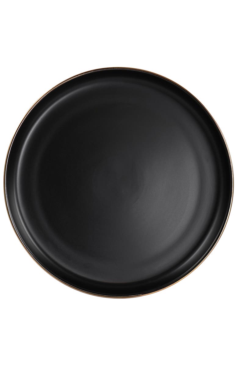 Elama Paul 6 Piece Stoneware Dinner Plate Set, Alternate, color, Black