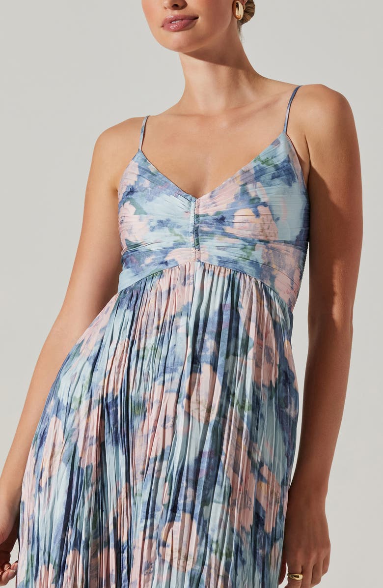 ASTR the Label Maeve Midi Dress, Alternate, color, Blue Multi Abstract