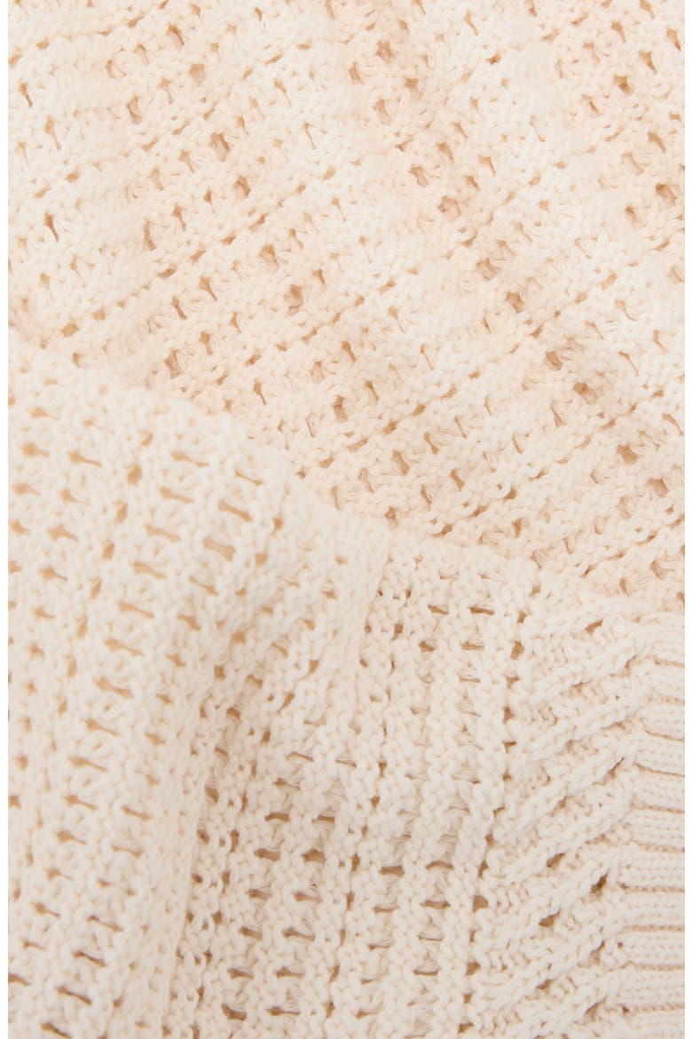 Bonnie Open Stitch Cotton Sweater, Alternate, color, NEUTRAL