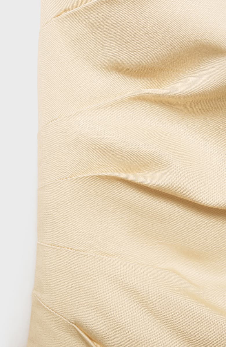 MANGO Fiona Pleated Strapless Top, Alternate, color, Yellow