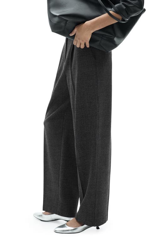Shop Mango Straight Leg Tweed Pants In Black