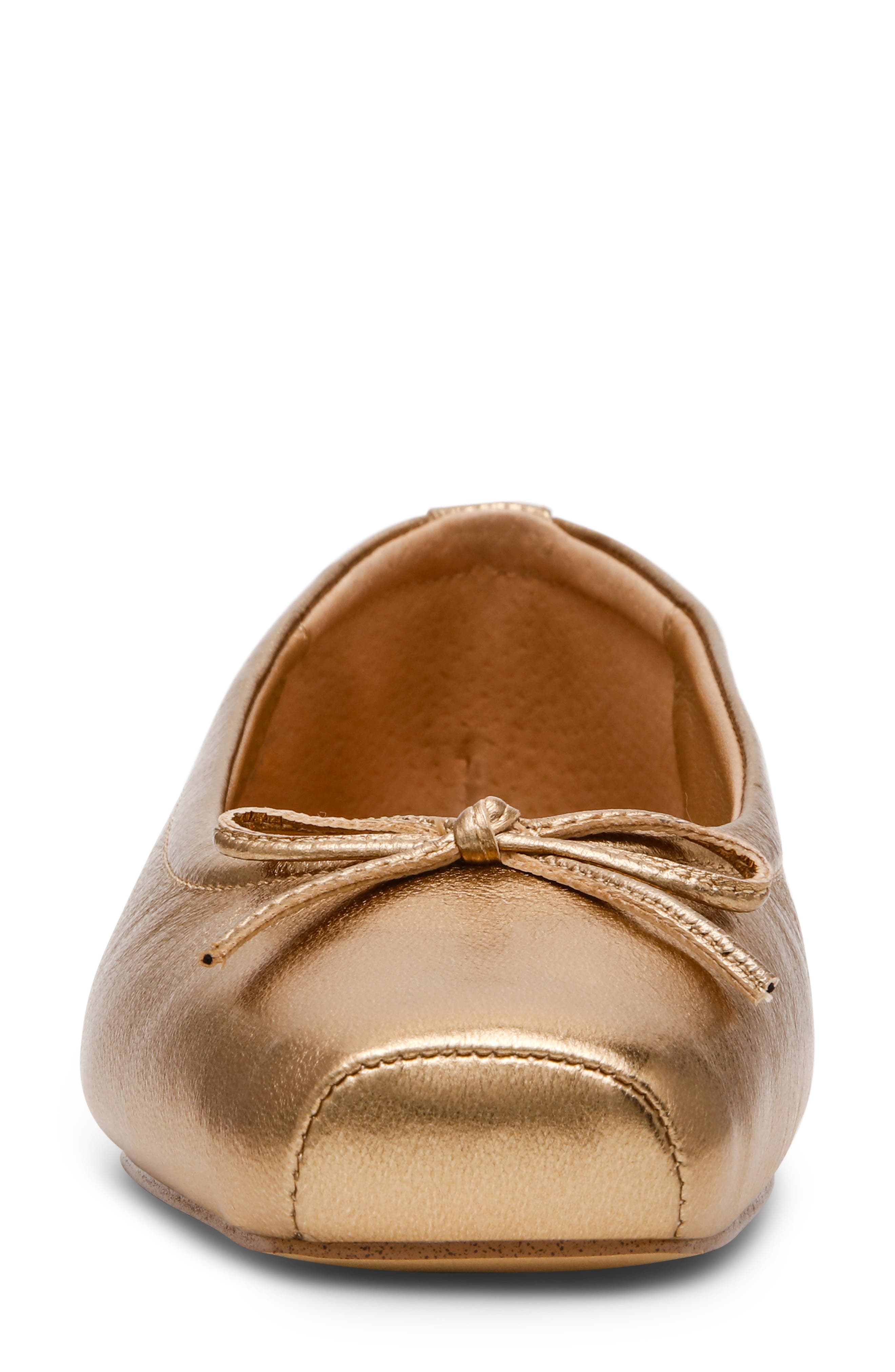 Eleve Square Toe Flat, Alternate, color, BRONZE LEATHER