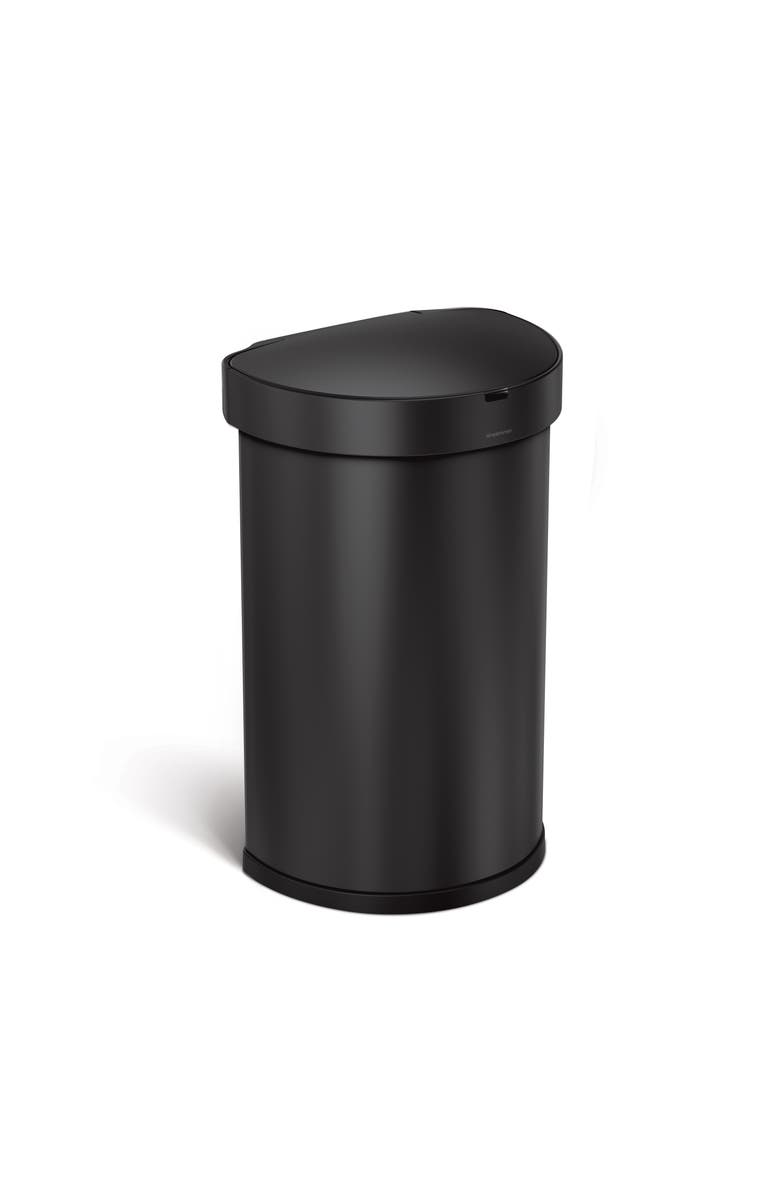 simplehuman 45L semi-round sensor can, Main, color, Matte Black