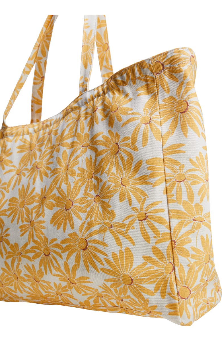 MANGO Floral Print Organic Cotton Shopper Bag, Alternate, color,