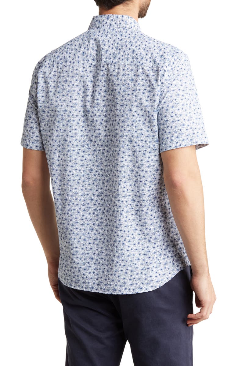 WESTZEROONE Bethel Floral Short Sleeve Button-Up Shirt, Alternate, color, Blue