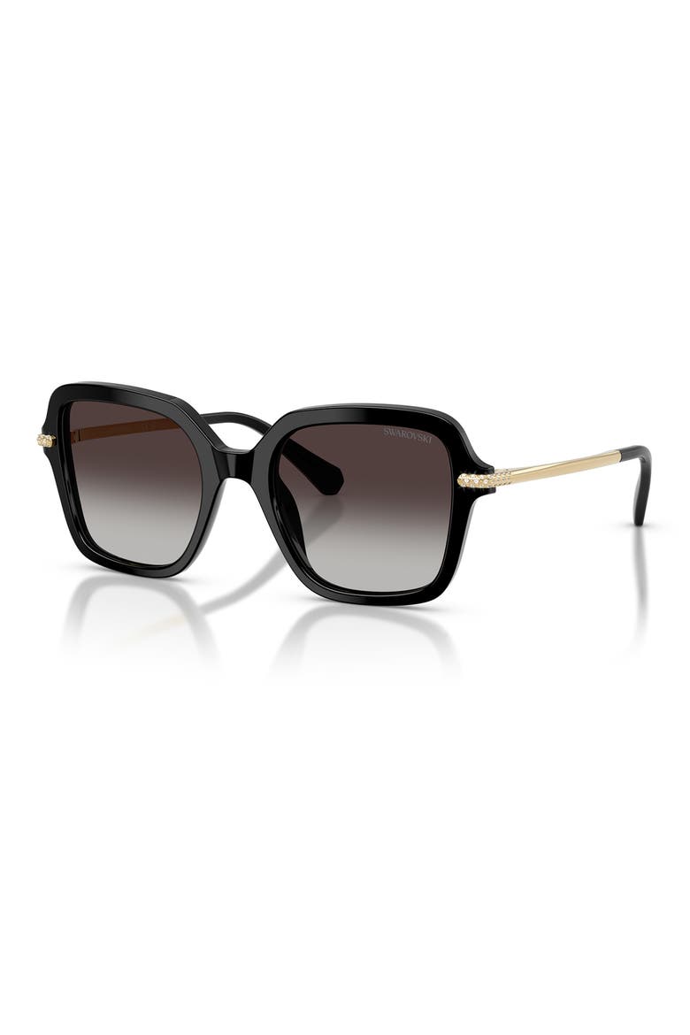 50mm Gradient Small Irregular Sunglasses, Alternate, color, BLACK / GRADIENT GERY