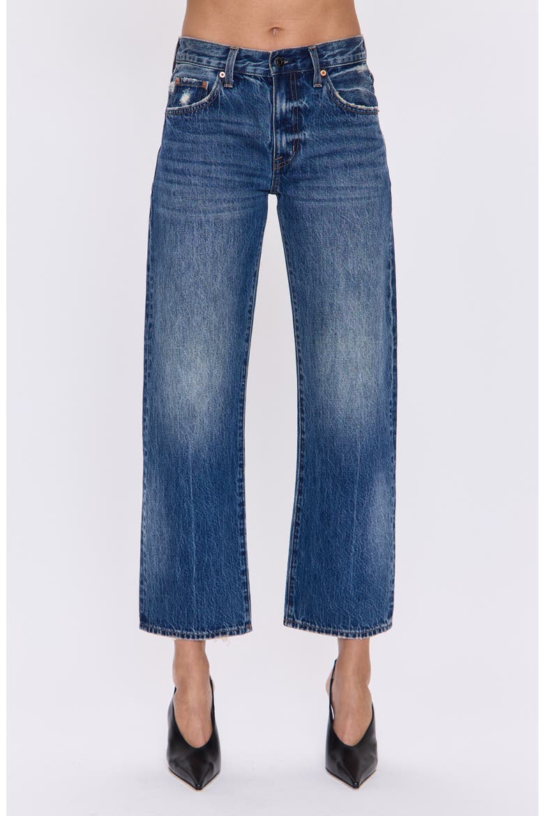 Lexi Distressed Studded Crop Barrel Jeans, Main, color, ARTISAN
