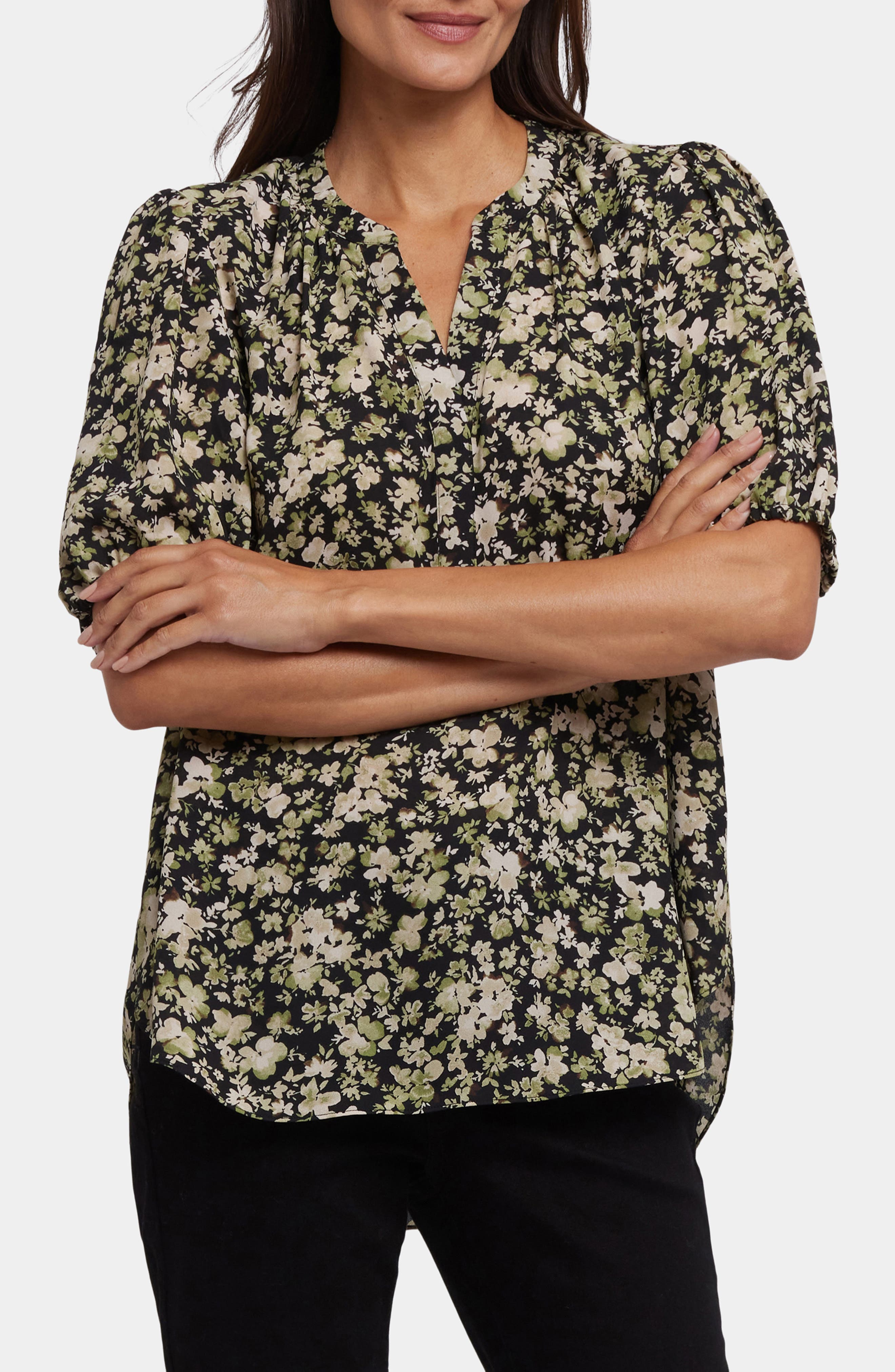 NYDJ Puff Sleeve Popover Top